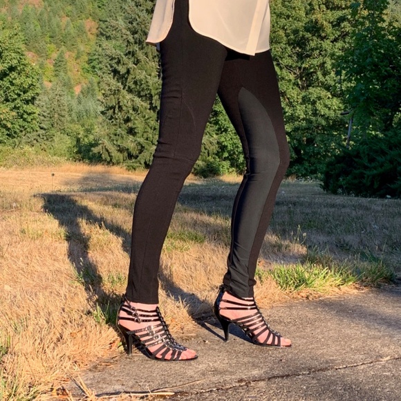 INC Int’l Concepts black mid/ high waisted riding pants style/ leggings - size 6 - Picture 2 of 6